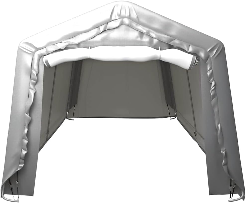 Tente De Rangement 300x300 Cm En Acier Gris, Abri De Jardin En PE Imperméable Avec Structure Acier Galvanisé, Remise Extérieure 3x3 Pour équipements Et événements