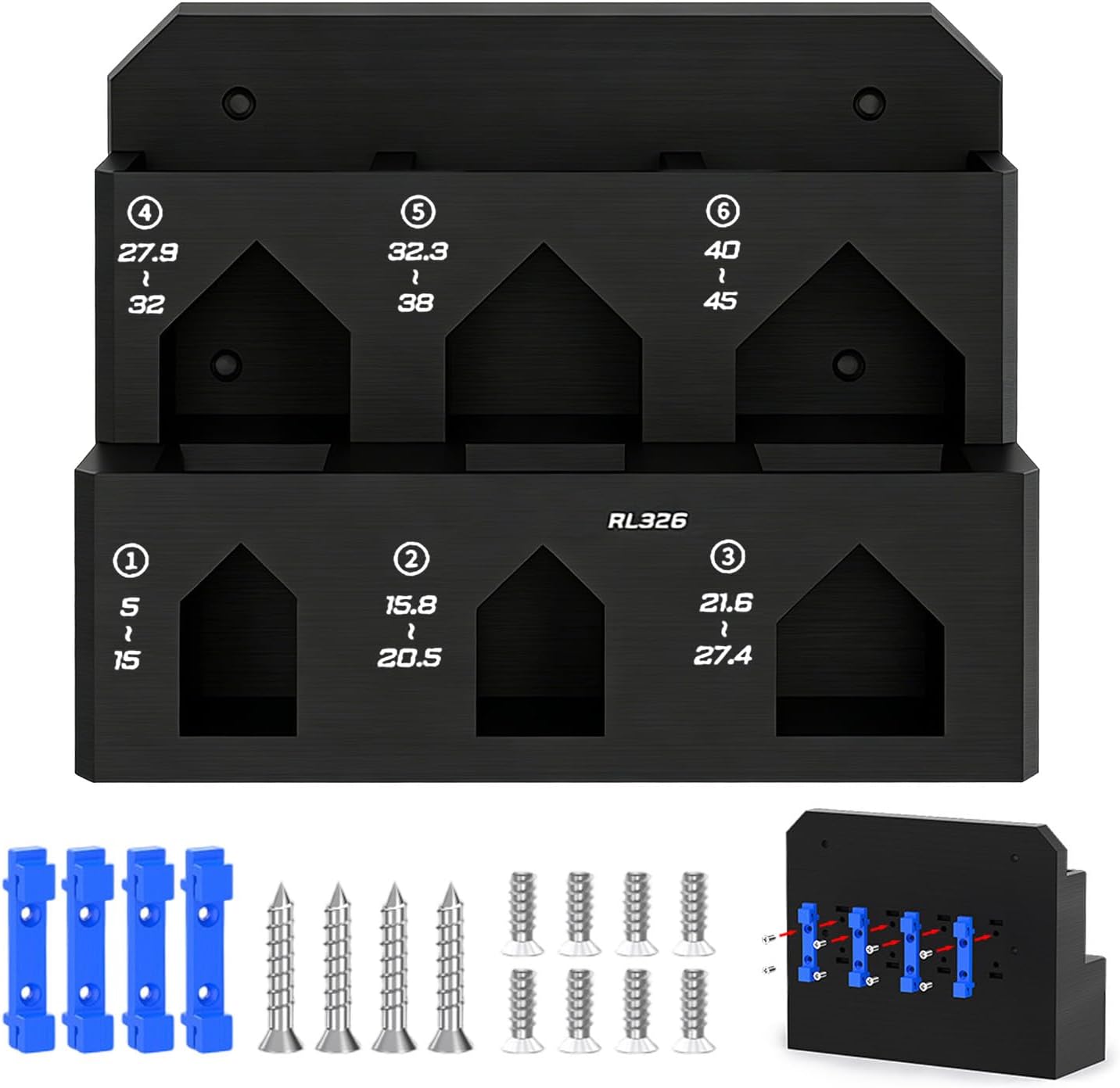 Générique Râtelier De Rangement Pour Outils,Organiseur à Fixation Murale - Fixation Pour Outil De Réparation Avec Pince - Pour établi, Garage, Abri De Jardin, Panneau Perforé, Maison,