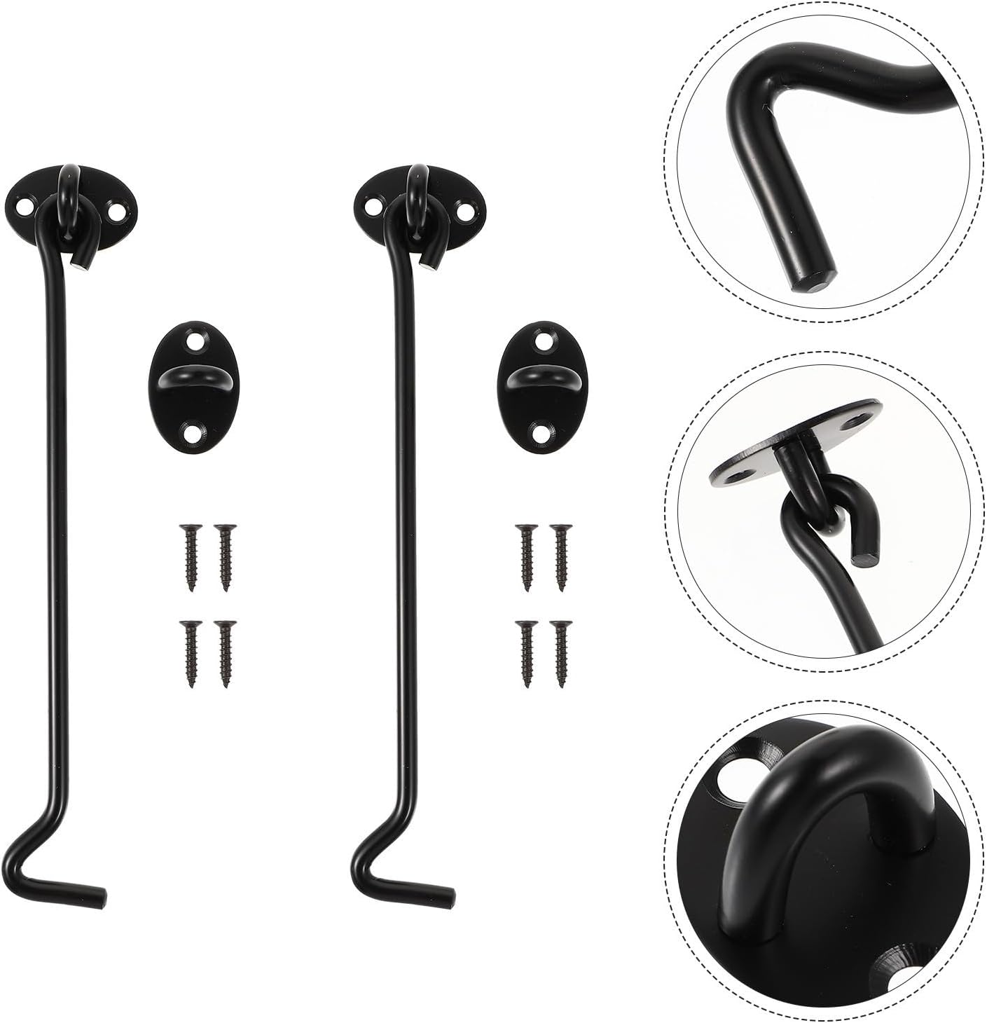 Healvian Crochets De Verrouillage De Fenêtre Solides Et Résistants En Acier Inoxydable Noir Lot De 2 Pour Sécuriser Fenêtres Coulissantes