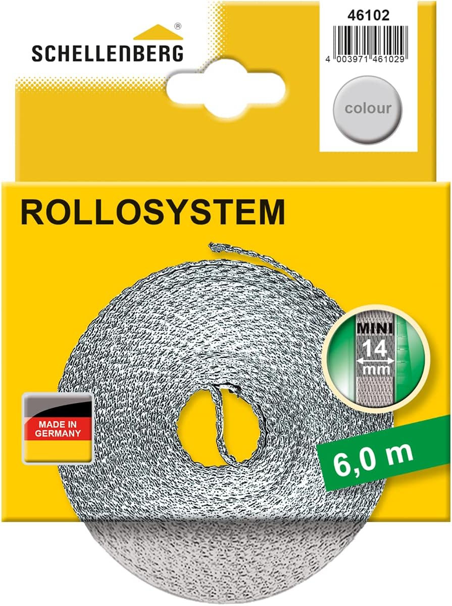 Schellenberg 46104 Roller Shutter Straps, 14 Mm, 6 M, Brown