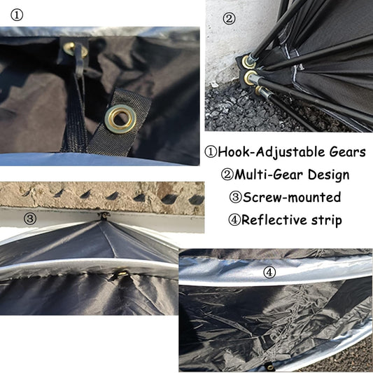 GENERIC Abri à Vélos, Tente De Rangement Extérieure Pour 2 à 5 Vélos Et Motos - Abri De Jardin Résistant Aux Intempéries Pour Tondeuses Et équipements - Abri à Vélos Durable Et Spacieux