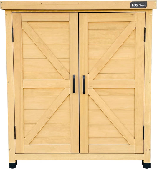 Axi Felix Armoire De Jardin En Bois Beige - 80 X 45 X 93 Cm | Armoire Exterieur, Armoire À Outils Pour Le Jardin Avec Étagère/Meuble Exterieur Rangement Pour Le Jardin