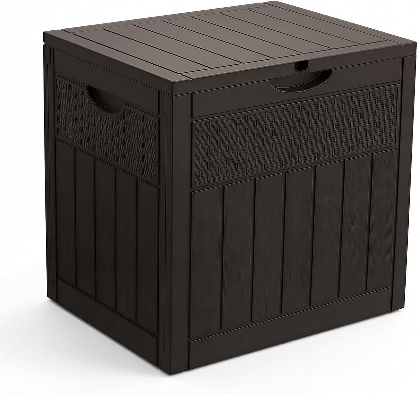 Vounot® Coffre De Rangement Extérieur 126L Boîte De Jardin Étanche Anti UV Couvercle Verrouillable Avec Poignées Encastrées 56 X 43 X 53 Cm Pour Jardin Terrasse Balcon Piscine Effet Polyrotin Noir