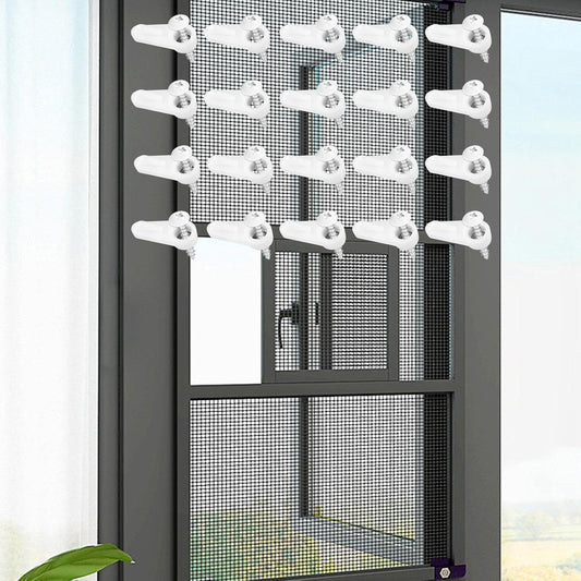 Clips Fixation Moustiquaire,20 Pièces Quincaillerie Fixation Moustiquaire Avec Vis - Clips Sécurisés Pour Contre-fenêtre - Pour Maison Appartement Dortoir Salon Chambre Bureau Cuisine Salle De Bain