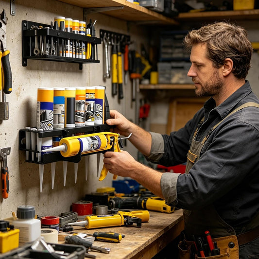 Support Porte-Tube À Graisse Mural | Rack De Rangement Pour Outils Tubulaires - Support Adhésif Mural,Pour Industrie, Maison, Garage, Atelier, Cabanon, Abri De Jardin, Entrepôt, Dépôt Et Le Stockage