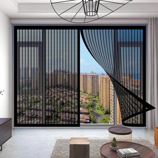 Magnetic Mosquito Net 92 X 79 Cm Easy To Install Without Drilling For Hallways, Living Room, Kitchen, Bay Window, White