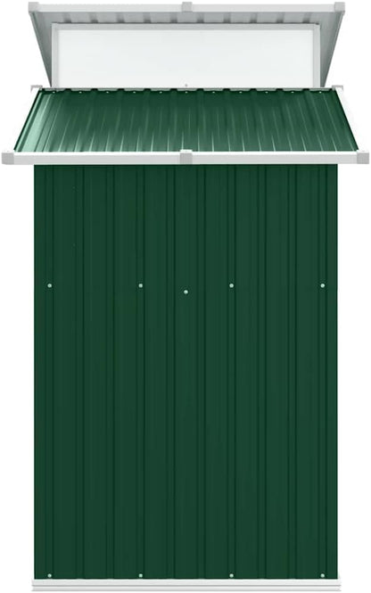  Abri De Jardin Vert 270x130x208,5 Cm En Acier Galvanisé, Rangement Extérieur Pour Outils, Équipements De Jardin Et Accessoires De Piscine