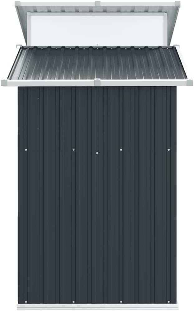  Abri à Outils Anthracite En Acier Galvanisé - 270 X 130 X 208,5 Cm - Verrouillable - Avec Ventilation Et Toit Transparent - Pour Abri De Jardin, Garage à Vélo, Rangement D'outils