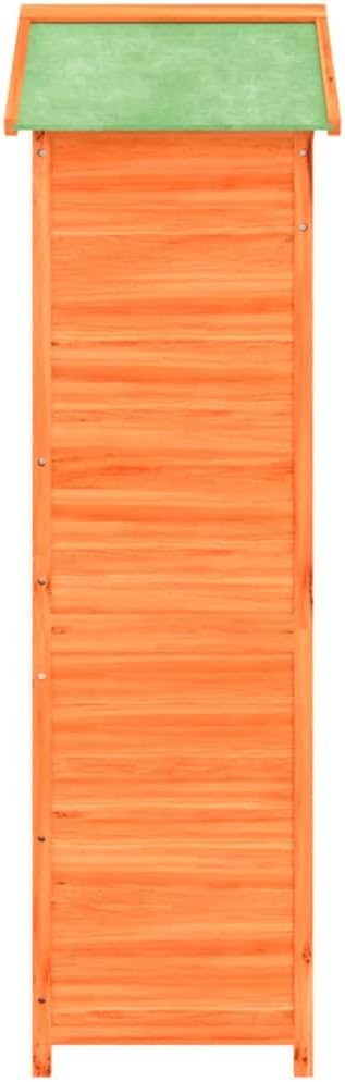  Abri à Outils Marron En Pin Massif 120 X 53,5 X 170 Cm Avec Toit Imperméable Et Espace De Rangement Pour Outils De Jardin, Tondeuses à Gazon, Outils, Vélo Et Poubelle En Extérieur