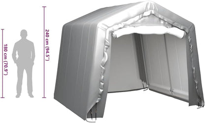  Tente De Rangement 300x300 Cm En Acier Gris, Abri De Jardin En PE Imperméable Avec Structure Acier Galvanisé, Remise Extérieure 3x3 Pour équipements Et événements