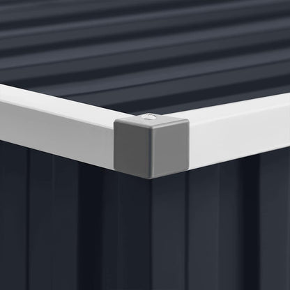  Abri De Jardin Anthracite 195x198x159 Cm En Acier Galvanisé, Abri De Rangement Extérieur Avec Portes à Double Ouverture Et Toit En Pente Pour évacuation De L'eau De Pluie