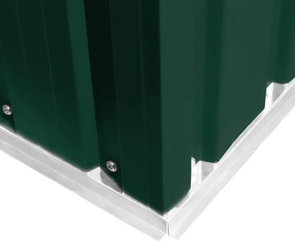 Abri De Stockage Jardin En Métal Vert 257 X 205 X 178 Cm Avec Double Porte Coulissante, Ventilation Optimale, Cadre Acier Galvanisé, Espace Rangement Outils Et Matériel Extérieur