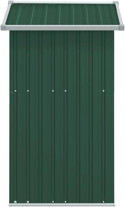  Abri à Outils Vert En Acier Galvanisé - 126 X 97,5 X 177 Cm - Verrouillable - Avec Espace De Rangement Pour Outils De Jardin, Vélo, Poubelle, Terrasse, Extérieur