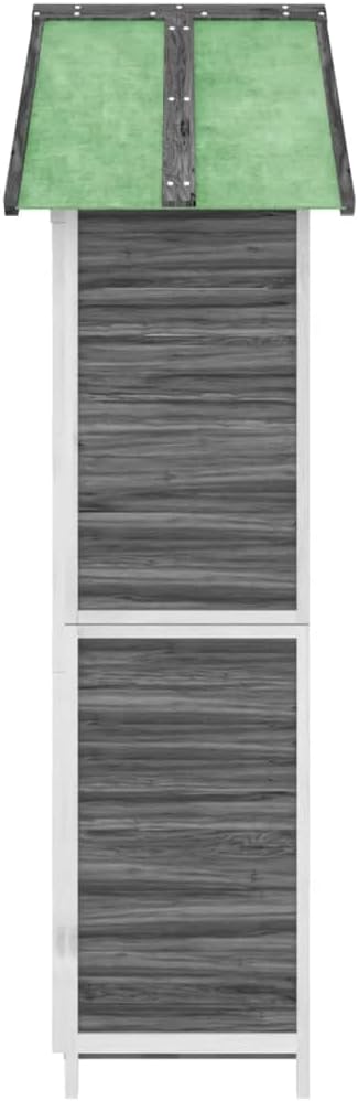  Abri à Outils De Jardin 89x52,5x175 Cm En Bois De Pin Massif Gris, Armoire De Rangement Extérieur Avec Toit étanche Pour Outils, équipement De Pelouse Et Accessoires