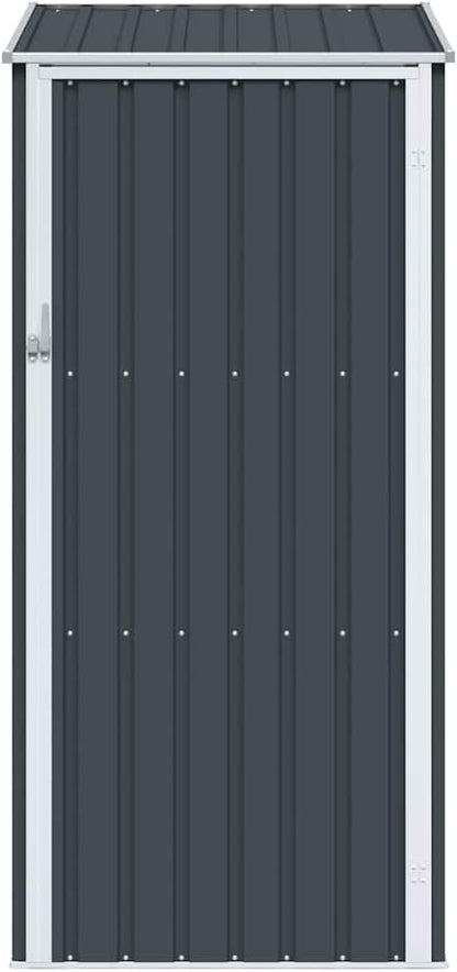  Abri De Jardin Compact 87x98x159 Cm En Acier Galvanisé, Abri De Rangement Extérieur Avec Toit En Pente Pour Outils Et Mobilier De Jardin, Protection Contre La Poussière