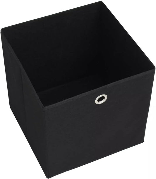 GENERIC Coffre De Rangement, Coffre De Rangement Pour Coussins D'extérieur, Coffres De Rangement D'extérieur Imperméables, 4 Pièces, Tissu Non Tissé, 32 X 32 X 32 Cm, Noir