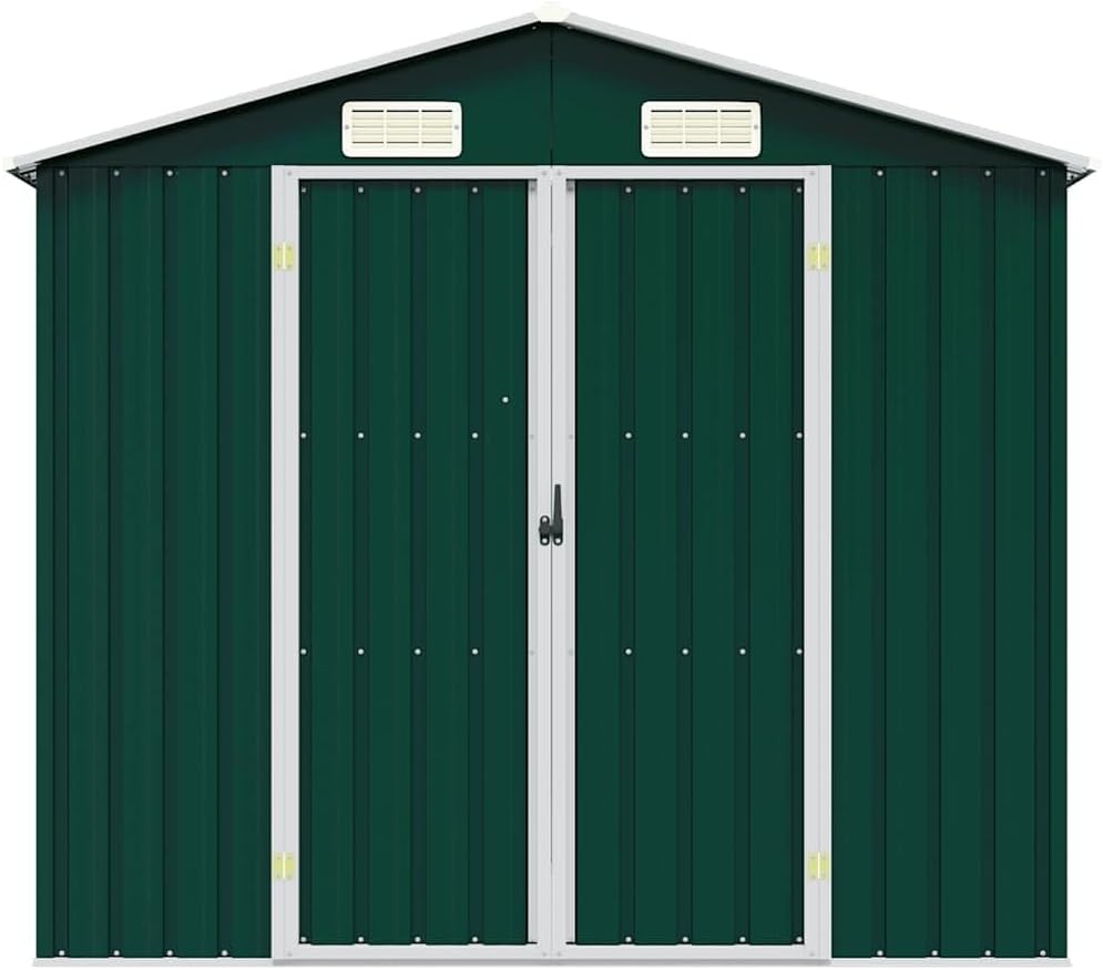  Abri De Jardin En Acier Galvanisé - 205 X 129 X 183 Cm - Vert - 205 X 129 X 183 Cm - Résistant Aux Intempéries - Moderne