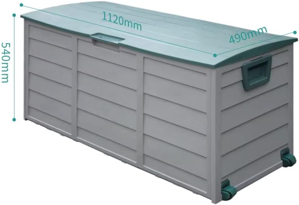  Grande Boîte De Pont En Plastique Avec Couvercle Rabattable, Boîte De Rangement Extérieure Étanche À La Poussière Et Résistante Aux UV, Jouets De Piscine, Outils De Jardin ( Couleur : Gray+brown )