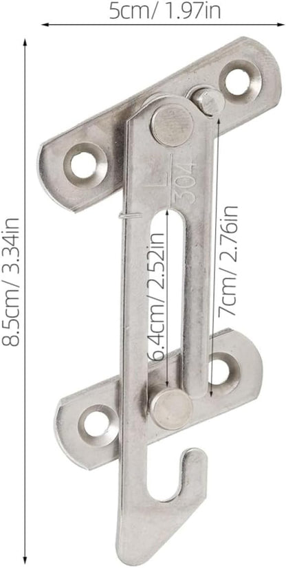  Artibetter 4 Pièces Limiteur De Sécurité D'angle D'ouverture En Acier Inoxydable Argenté, Bloque Fenêtre Coulissante Réutilisable Friction Renforcée Pour Sécurité Garçon Et Filles