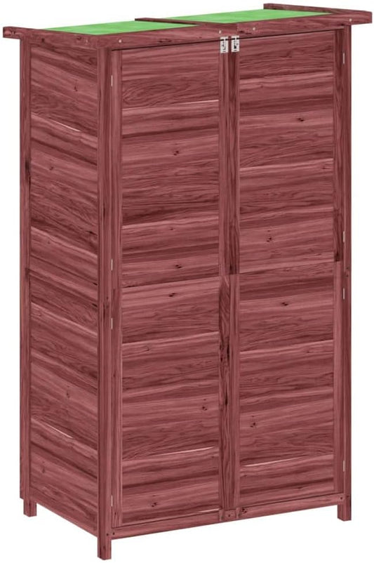  Abri à Outils Moka En Pin Massif 83 X 57 X 140 Cm Avec Toit Incliné Imperméable à La Pluie, Espace De Rangement Spacieux Pour Outils De Jardin Et Accessoires D'extérieur