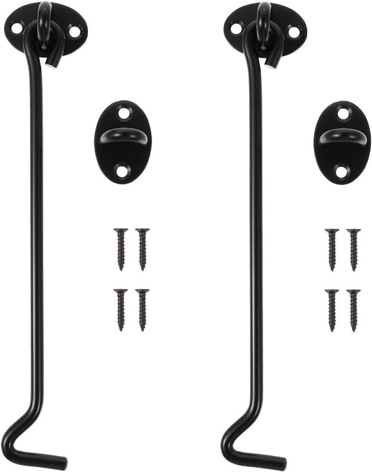  Housoutil Crochet De Fenêtre 2pcs En Acier Inoxydable Noir Solide Et Résistant Crochet De Verrouillage Pratique Pour Fenêtre, Pour Limiter L'ouverture Et Sécuriser