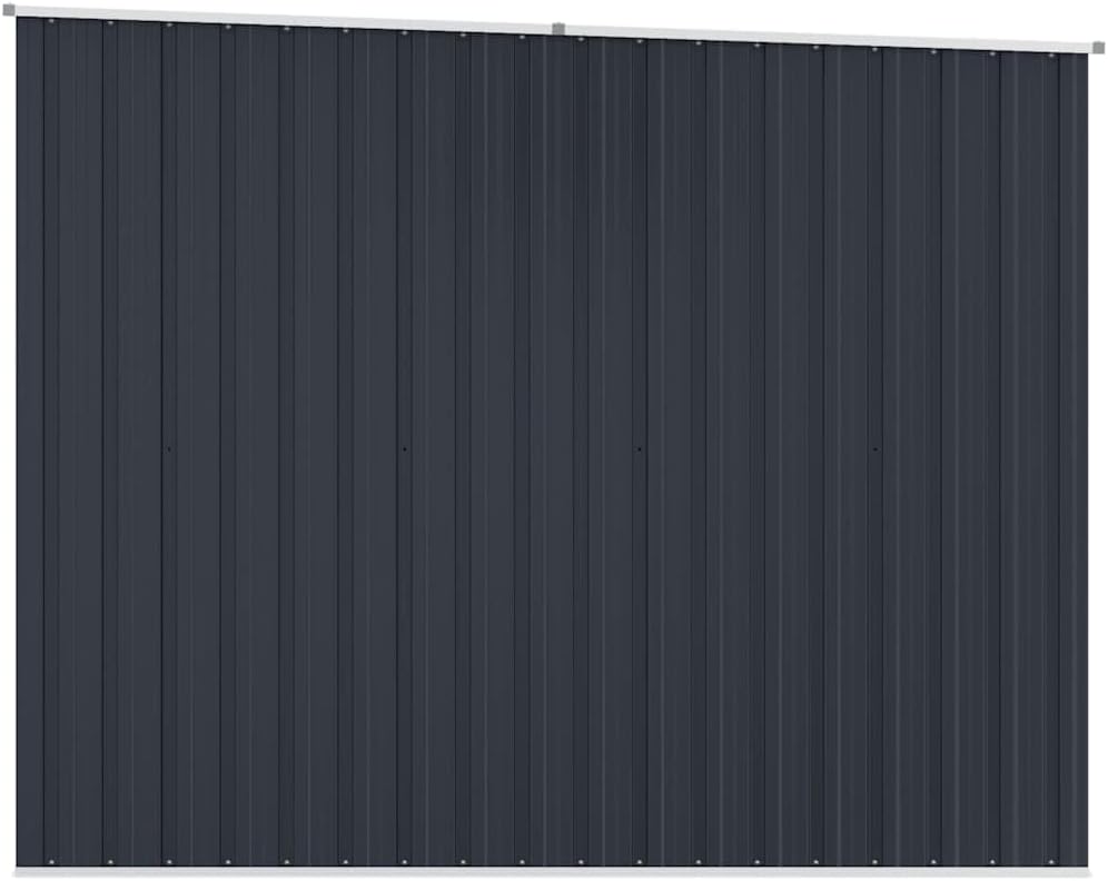  Abri De Jardin Anthracite 195x198x159 Cm En Acier Galvanisé, Abri De Rangement Extérieur Avec Portes à Double Ouverture Et Toit En Pente Pour évacuation De L'eau De Pluie