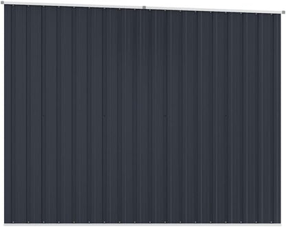  Abri De Jardin Anthracite 195x198x159 Cm En Acier Galvanisé, Abri De Rangement Extérieur Avec Portes à Double Ouverture Et Toit En Pente Pour évacuation De L'eau De Pluie