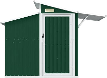  Abri De Jardin Vert 270x130x208,5 Cm En Acier Galvanisé, Rangement Extérieur Pour Outils, Équipements De Jardin Et Accessoires De Piscine
