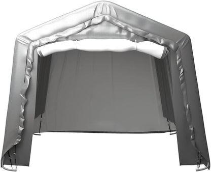  Tente De Rangement 300x300 Cm En Acier Gris, Abri De Jardin En PE Imperméable Avec Structure Acier Galvanisé, Remise Extérieure 3x3 Pour équipements Et événements