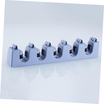  Gatuida Multifunctional Wall Mounted Broom Holder Hooks Positions Brush Holder Organizer Tools Bathroom Kitchen Blue