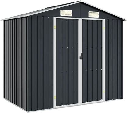  Abri De Jardin En Acier Galvanisé - 205 X 129 X 183 Cm - Vert - 205 X 129 X 183 Cm - Résistant Aux Intempéries - Moderne