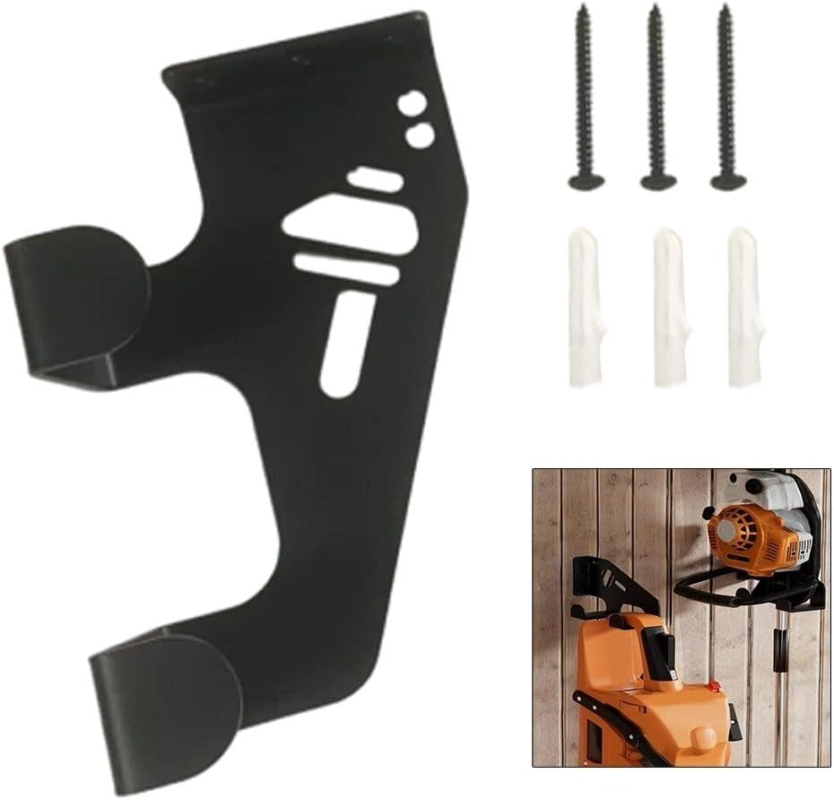  Lot De 2 Supports De Rangement Muraux Pour Tronçonneuse En Métal Pour Garage, Abri De Jardin, Atelier Avec Double Orientation Et Fentes Pour Clés