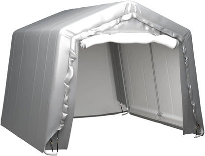  Tente De Rangement 300x300 Cm En Acier Gris, Abri De Jardin En PE Imperméable Avec Structure Acier Galvanisé, Remise Extérieure 3x3 Pour équipements Et événements