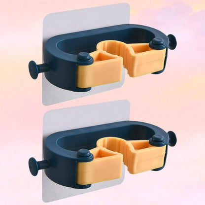 Jojofuny Porte-balai Mural 2pcs En Abs Bleu Sans Perçage, Résistant à L'usure, Organisateur De Balais Cuisine Et Garage