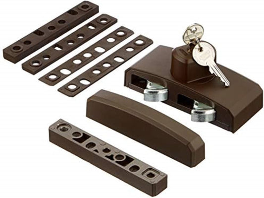  ABUS FTS96 Window Lock With Rotary Button Locking Mechanism, Different Locking - Security Level 10 - 11197 - Brown