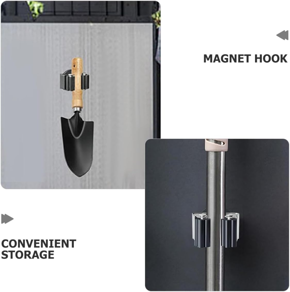  Ciieeo Support Mural Solution De Rangement Robuste Magnétique Pour Balai Et Serpillière Noir Organise Efficacement Outils De Nettoyage Pour Bureaux Et Espaces De Stockage