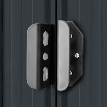  Abri De Jardin En Acier Galvanisé Anthracite Avec Ventilation, Doubles Portes Coulissantes Et Pièces Prédécoupées Pour Rangement Outils Et Matériel Extérieur