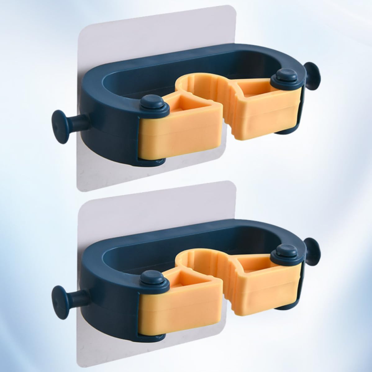  Jojofuny Porte-balai Mural 2pcs En Abs Bleu Sans Perçage, Résistant à L'usure, Organisateur De Balais Cuisine Et Garage