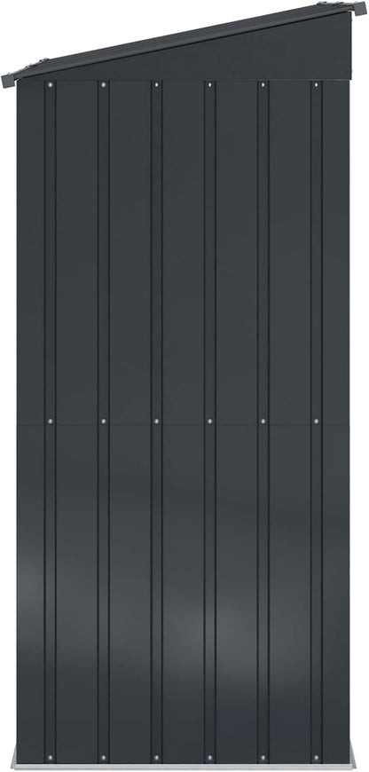  Cabanon De Jardin Métallique Anthracite 137x81x180 Cm, Abri De Jardin Rectangulaire Pour Extérieur, Remise Pratique Avec Rangement Pour Outils Et Pots, Design Moderne Et Durable
