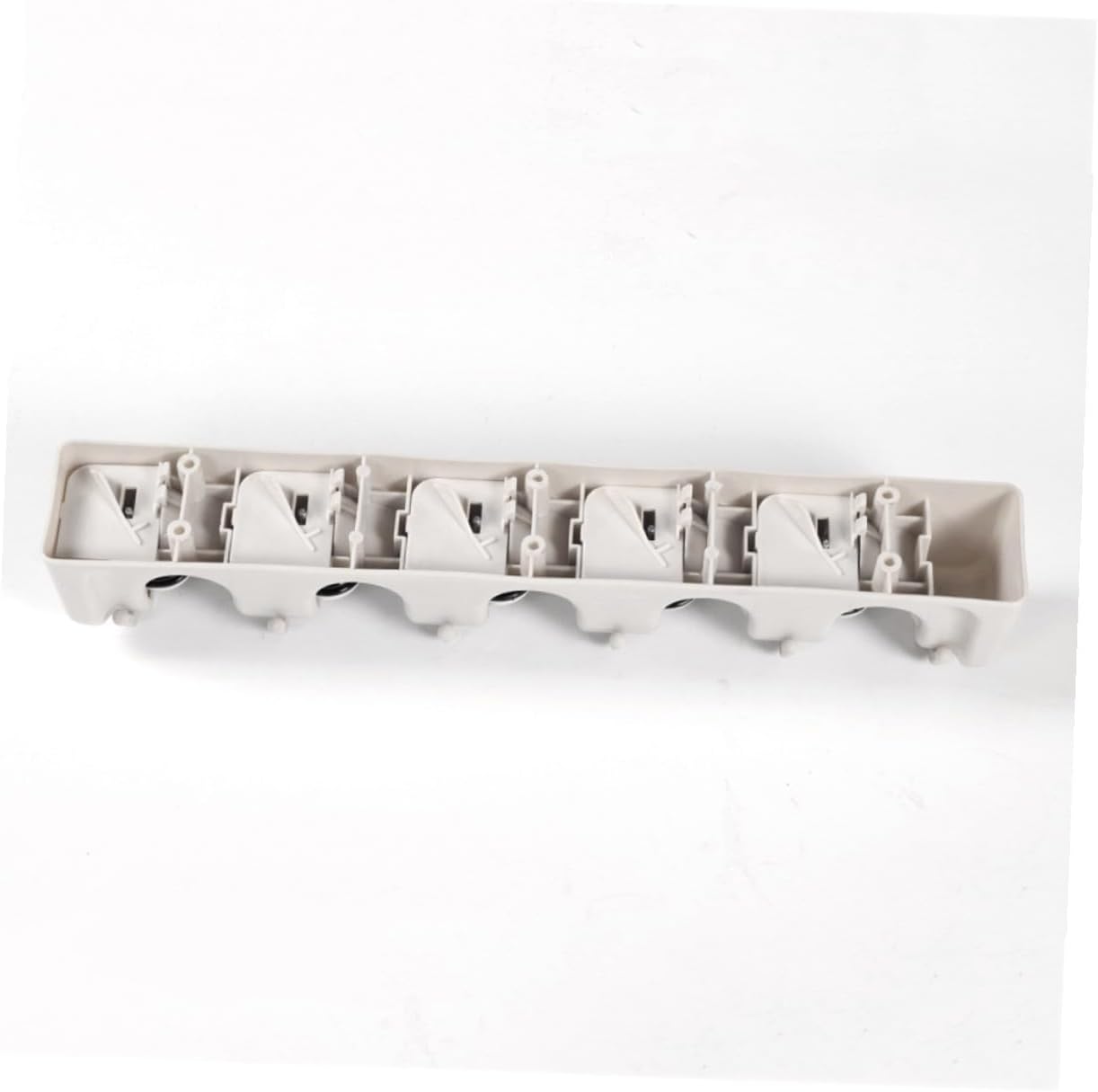 VOSAREA Support Mural Beige Pour Balais Et Brosses En Plastique Abs Avec 6 Crochets Robustes Et 5 Positions, Pour Buanderie Et Bureaux, Fixation Par Vis Incluse