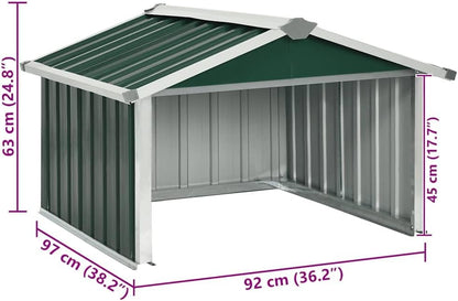  Abri Tondeuse Robot De Jardin 92x97x63 Cm En Acier Galvanisé Vert, Garage Pour Station De Charge Robot Tondeuse Extérieur, Robuste Et Stable Pour Votre