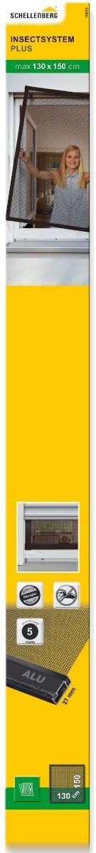  Schellenberg 70033 Insect Screen For Windows With Aluminium Frame – No Drilling – Can Be Cut To Size – 130 X 150 Cm, Anthracite
