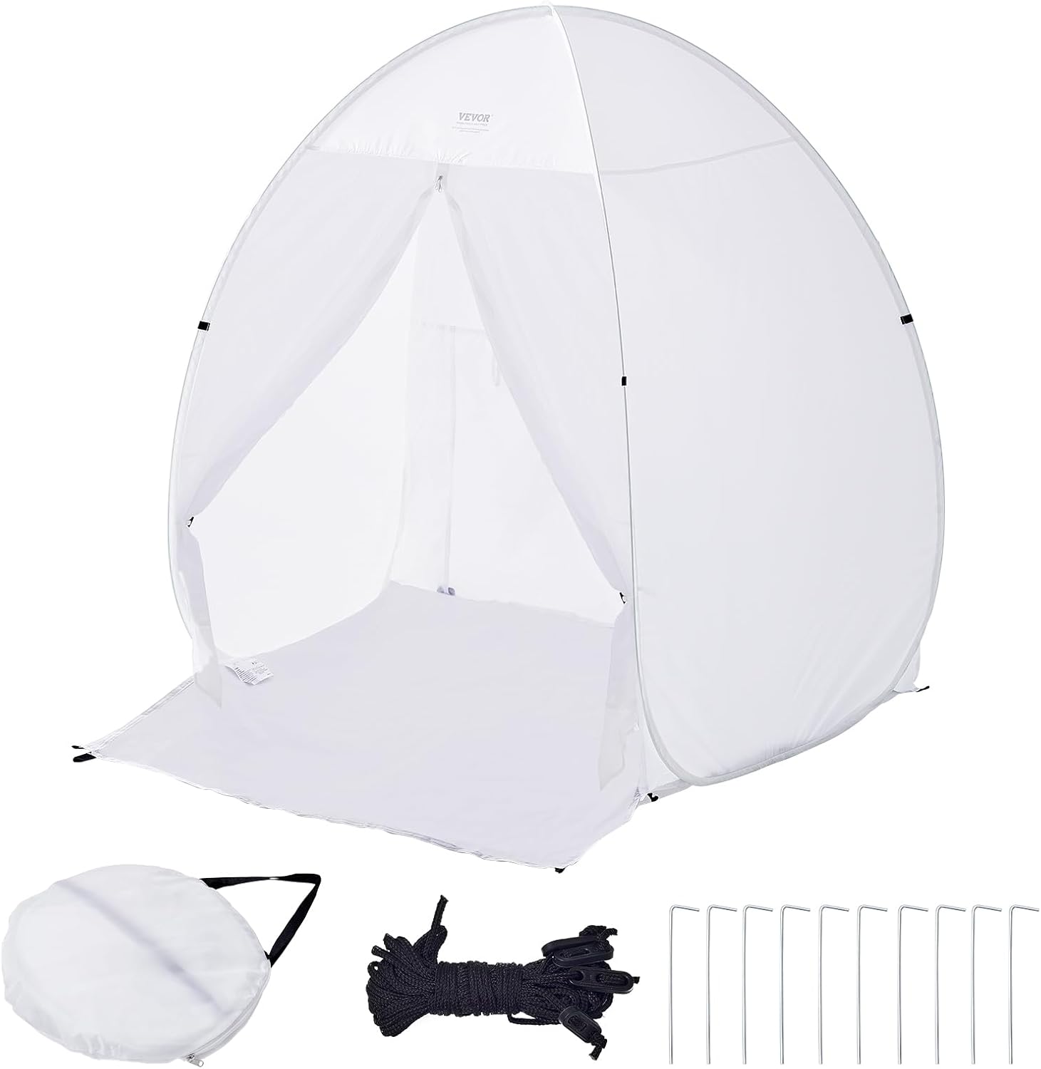  VEVOR Abri De Peinture En Aérosol Portable, Tente De Peinture 152x152x178 Cm, Cabine De Peinture Avec Plancher Intégré, Fenêtre D'Échappement Et Sac De Rangement, Pour Pulvérisation De Peinture Meuble