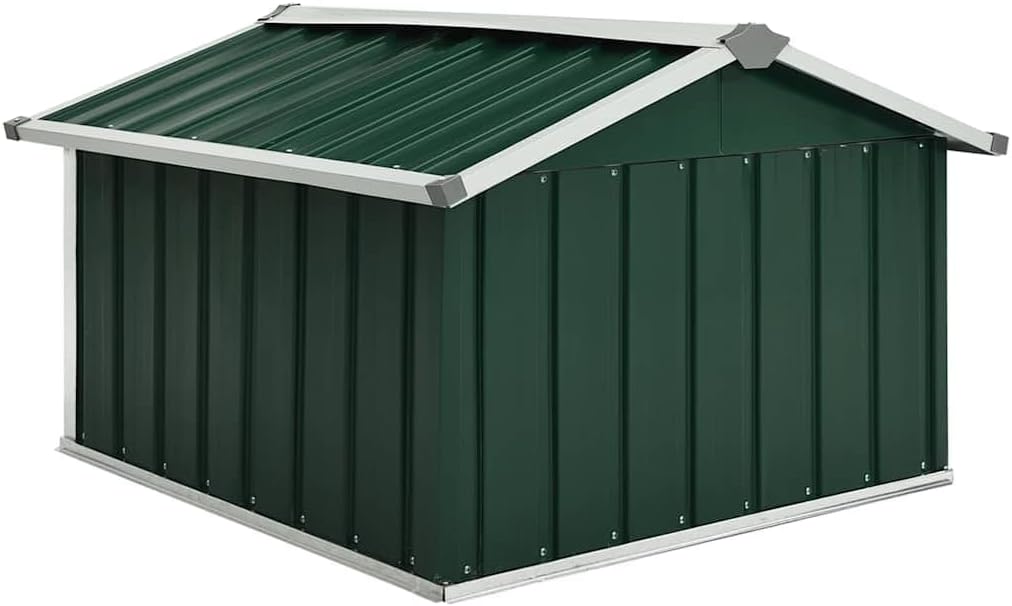  Abri Tondeuse Robot De Jardin 92x97x63 Cm En Acier Galvanisé Vert, Garage Pour Station De Charge Robot Tondeuse Extérieur, Robuste Et Stable Pour Votre