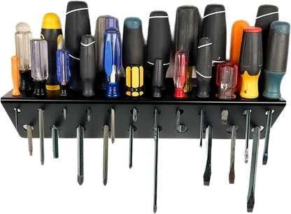  Support De Tournevis, Organisateur D'outils, étagère De Rangement, étagère Murale Pour Atelier, Design Fin Et Peu Encombrant, Construction En Fer, 11 Ou 22 Trous, 38,1 Cm De Long, Finition