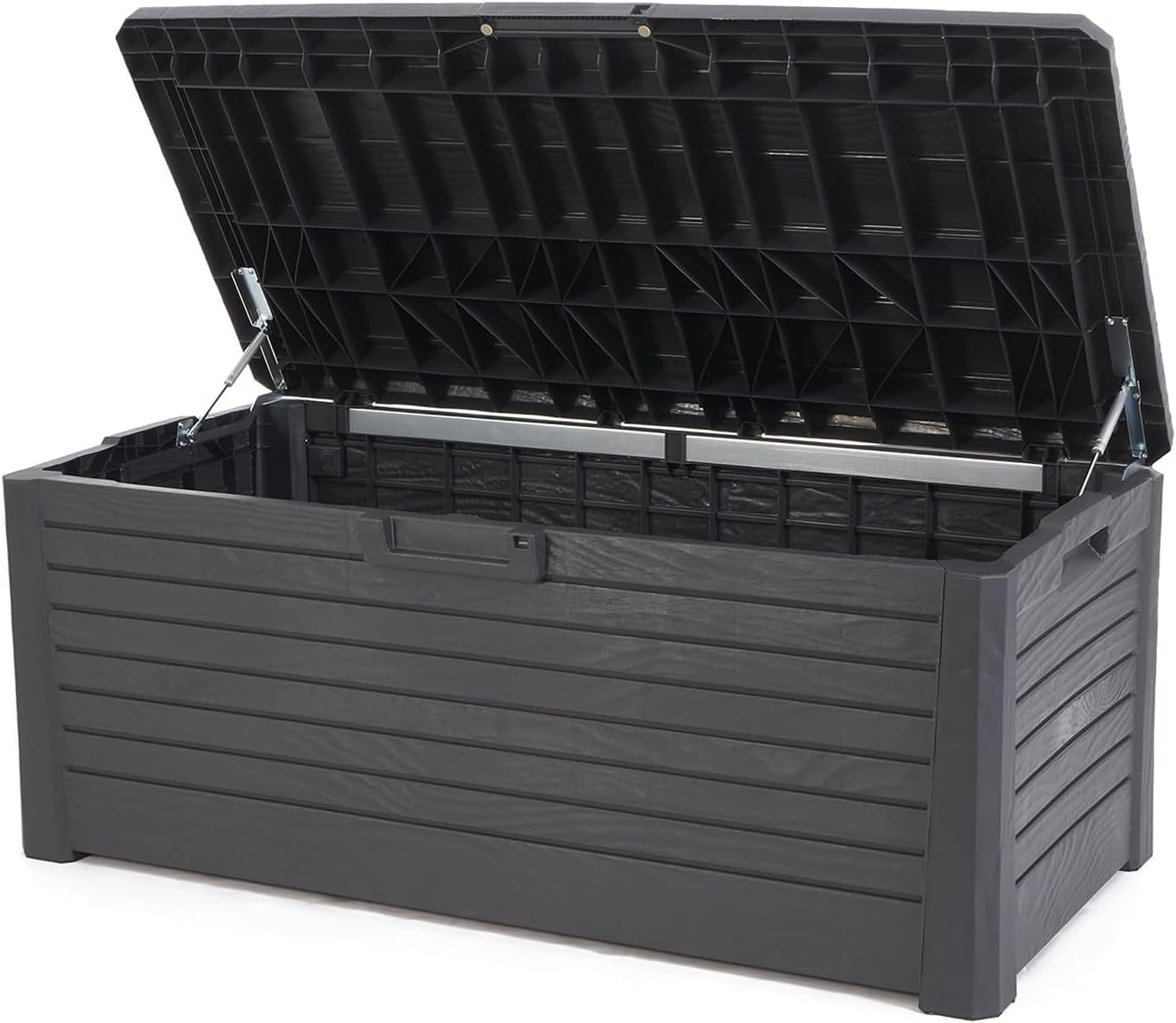  Avilia Coffre De Rangement Avec Assise Et Coussin D'extérieur 340L - Anthracite