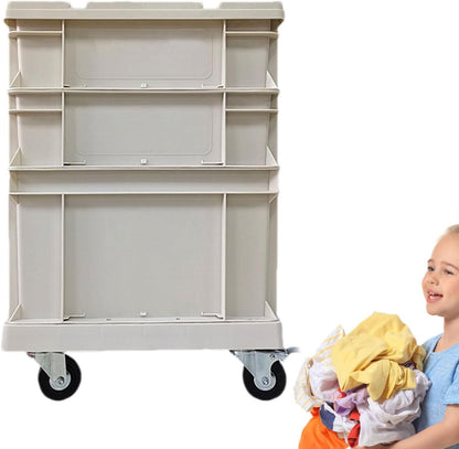  Bac De Rangement À Roues, Grands Conteneurs Empatables à Grande Capacité, Coffre De Rangement D'Extérieur Grand Conteneur à Roues, Pour Maison, Bureau, Extérieur, Camping, Garage, Grenier, Déménagemen