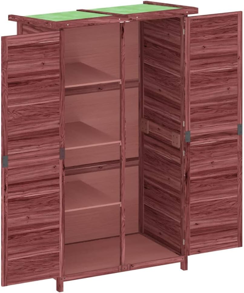  Abri à Outils Moka En Pin Massif 83 X 57 X 140 Cm Avec Toit Incliné Imperméable à La Pluie, Espace De Rangement Spacieux Pour Outils De Jardin Et Accessoires D'extérieur