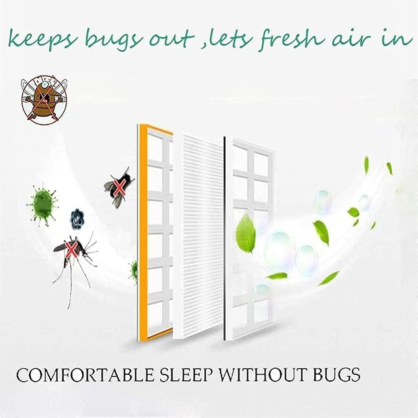  Magnetic Mosquito Net Window, Anti-Insect Curtain, Self Adhesive Mesh Curtain Magnetic Door, Mosquito Net Door Window Without Drilling