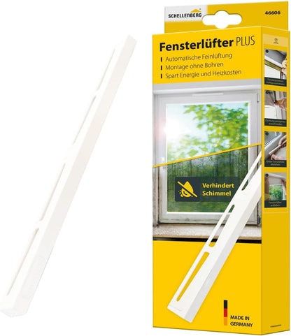  Schellenberg 46606 Plus Window Aerator, White, Mounting Without Drilling, Energy Saving And Heating Costs, Mould Prevention